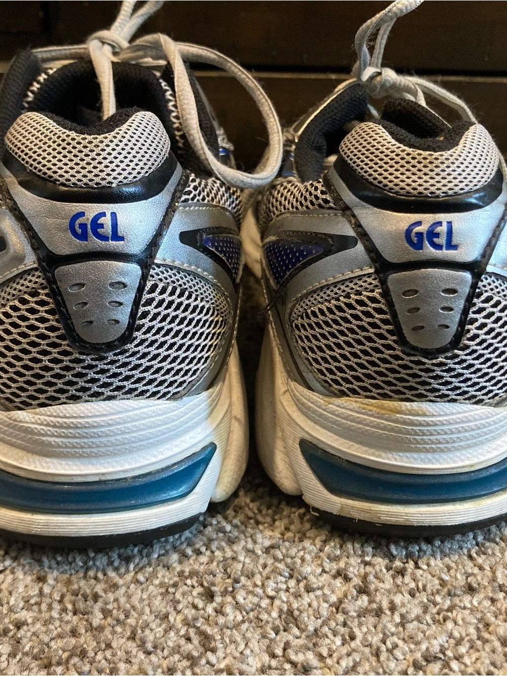 ASICS GEL Running Shoes Men’s Size 11 Silver Blue Mesh Sneakers - Picture 5 of 7